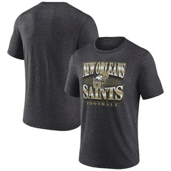 Fanatics New Orleans Saints Extreme Tackle Tri-Blend T-Shirt Heather Charcoal