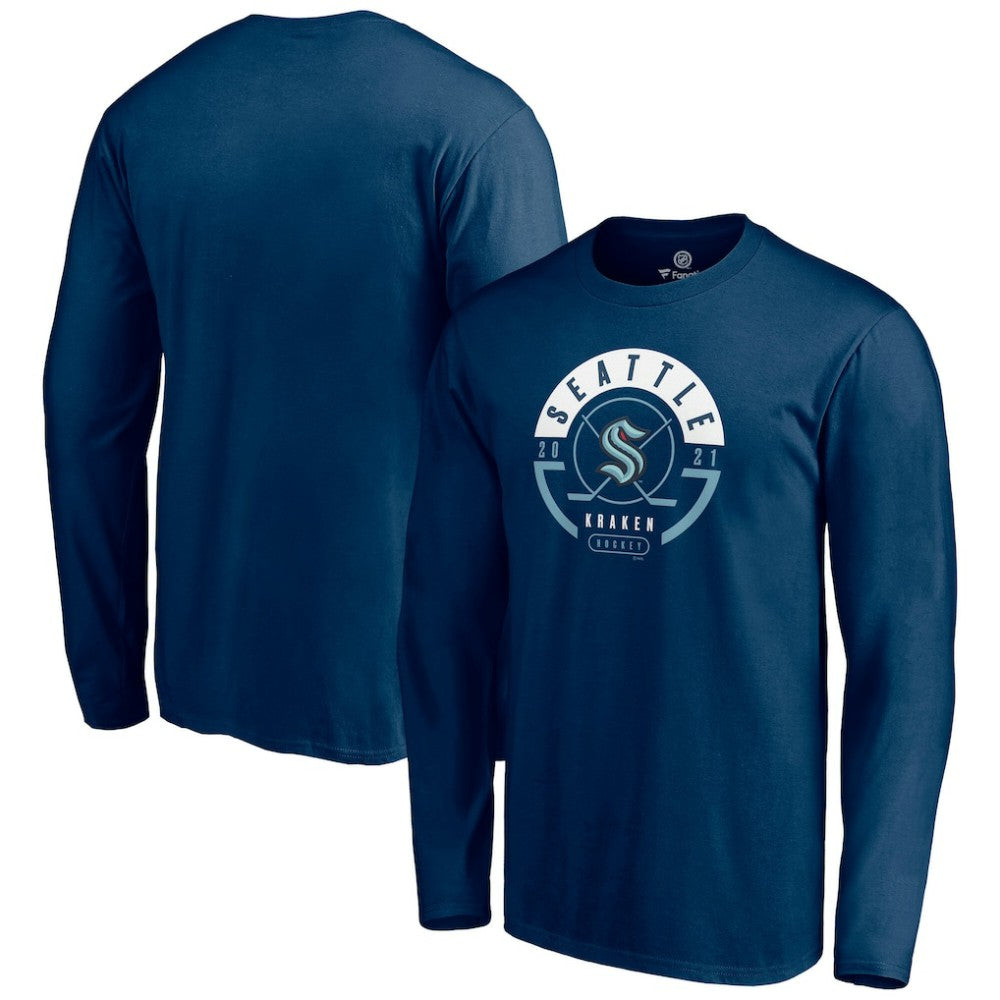 Seattle Kraken Fanatics Block Party Long Sleeve T-Shirt - Deep Sea Blue - NHL 202688371