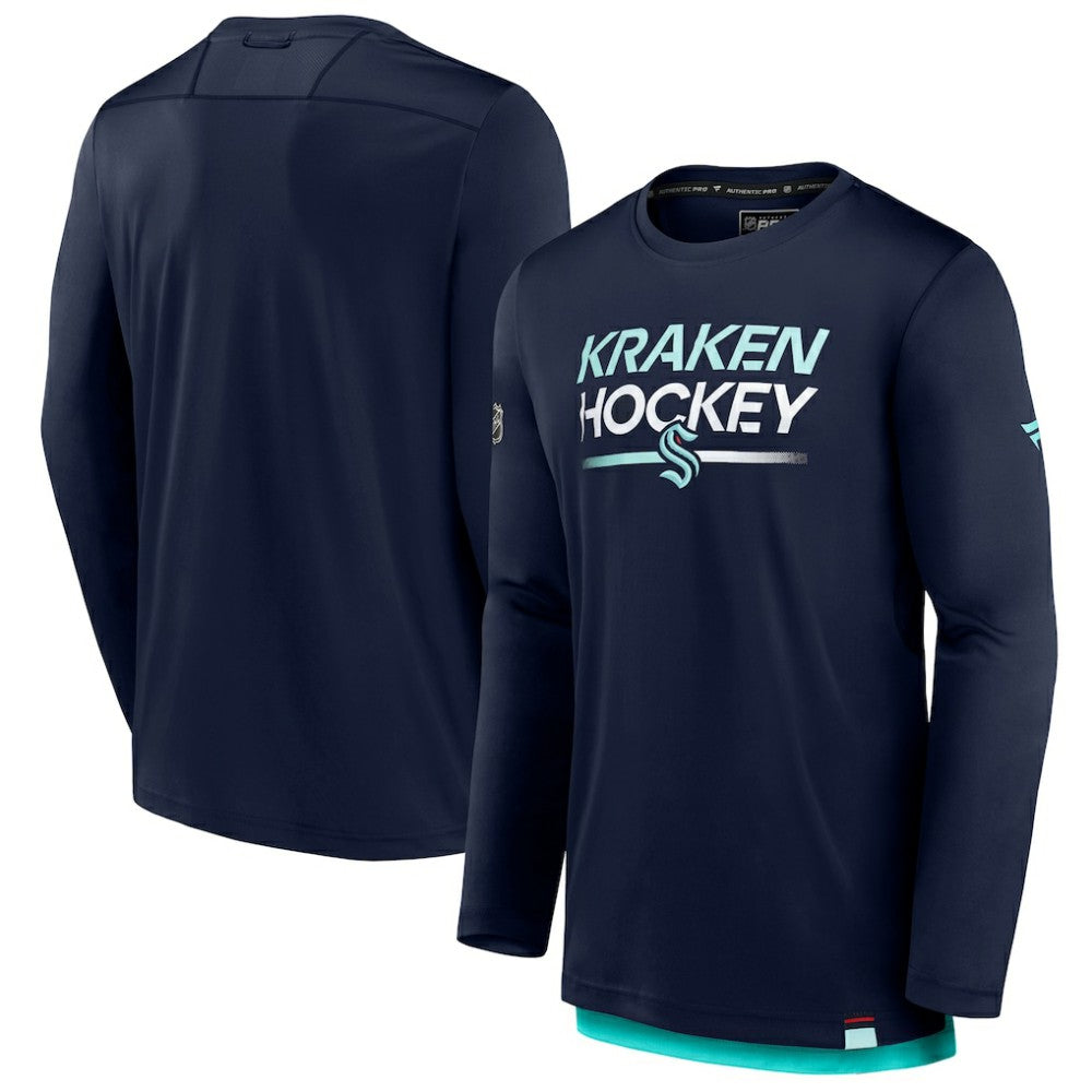 Seattle Kraken Fanatics Authentic Pro Tech Long Sleeve T-Shirt - Deep Sea Blue - NHL 202688387