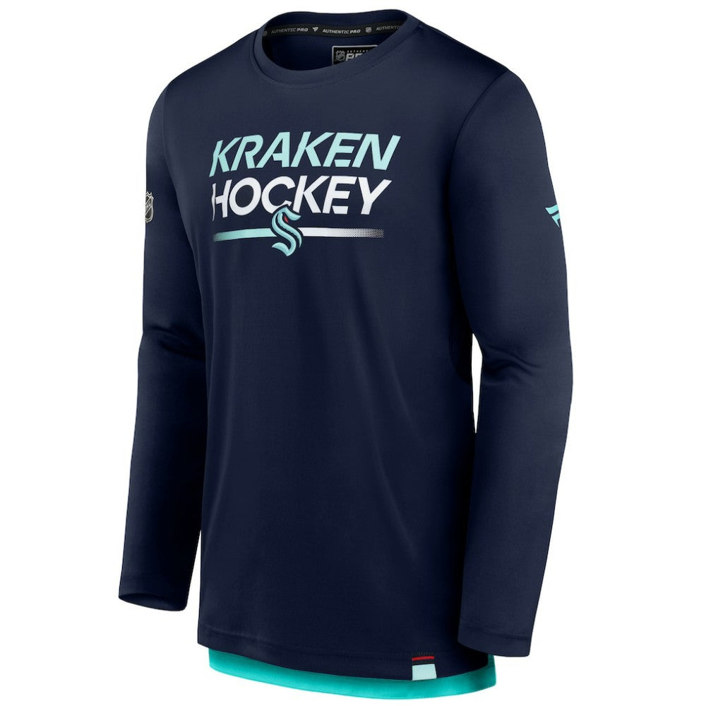 Seattle Kraken Fanatics Authentic Pro Tech Long Sleeve T-Shirt - Deep Sea Blue - NHL 202688387