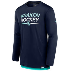 Seattle Kraken Fanatics Authentic Pro Tech Long Sleeve T-Shirt - Deep Sea Blue - NHL 202688387