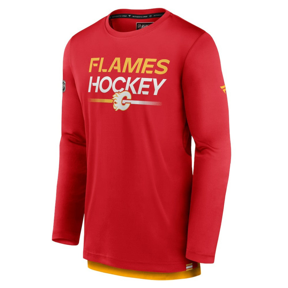 Calgary Flames Fanatics Authentic Pro Tech Long Sleeve T-Shirt - Red - NHL 202688393