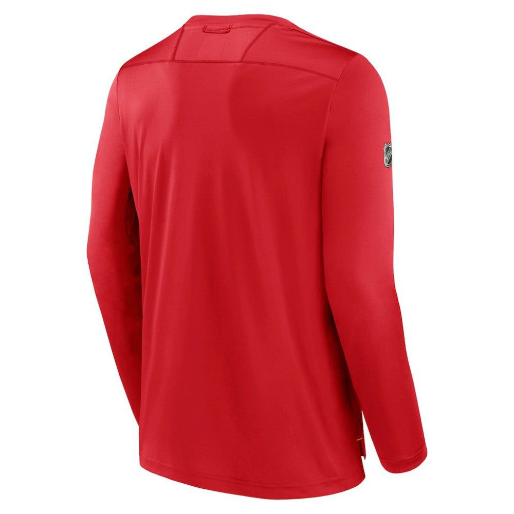 Calgary Flames Fanatics Authentic Pro Tech Long Sleeve T-Shirt - Red - NHL 202688393