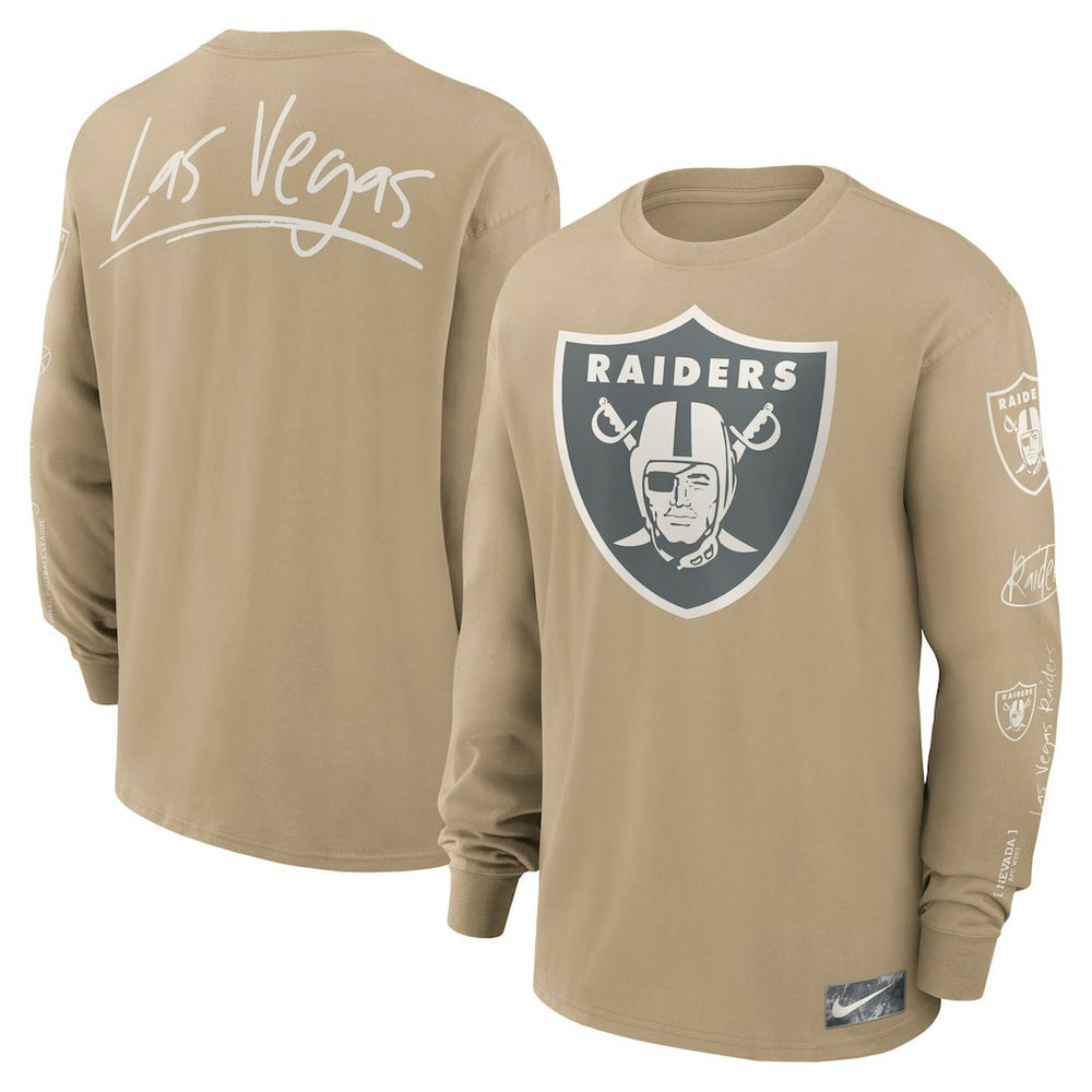 Nike Las Vegas Raiders Essential Statement Max90 Long Sleeve T-Shirt Tan