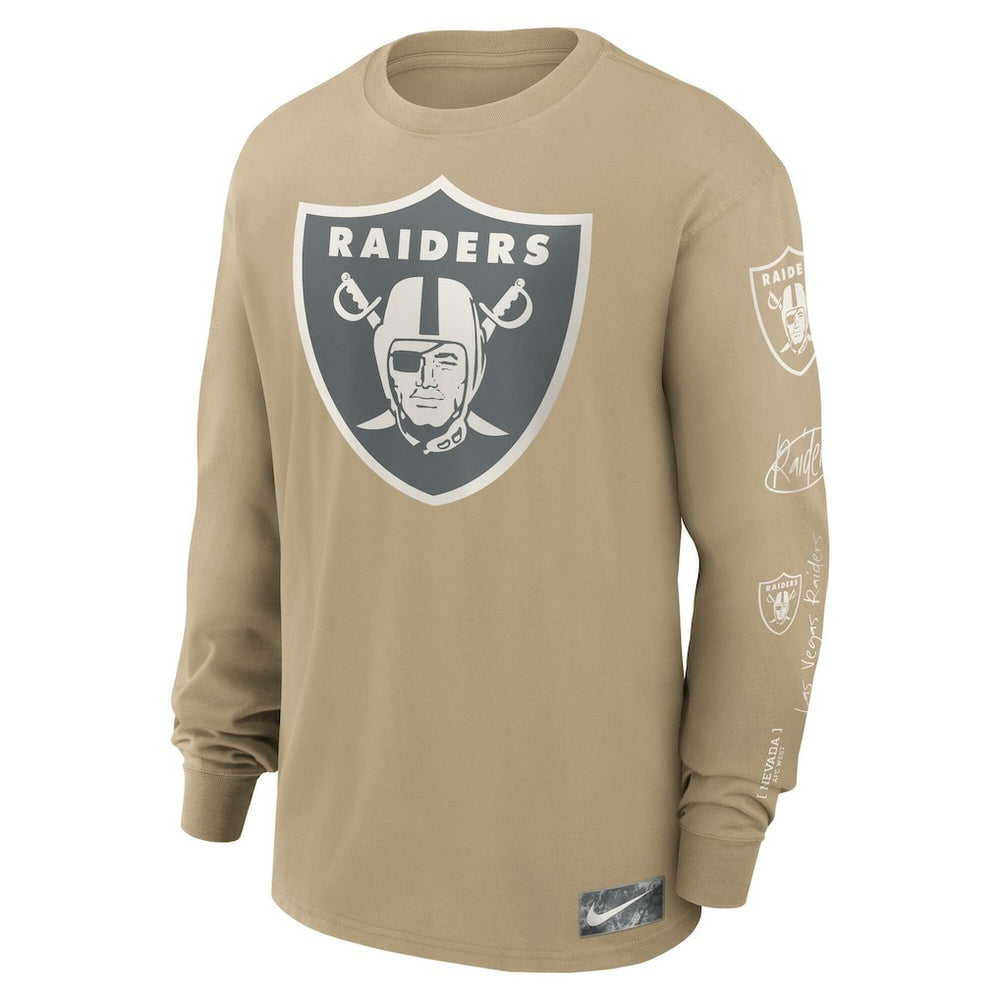 Nike Las Vegas Raiders Essential Statement Max90 Long Sleeve T-Shirt Tan
