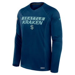 Seattle Kraken Fanatics Authentic Pro Rink Tech Raglan Long Sleeve T-Shirt - Deep Sea Blue - NHL 202688480