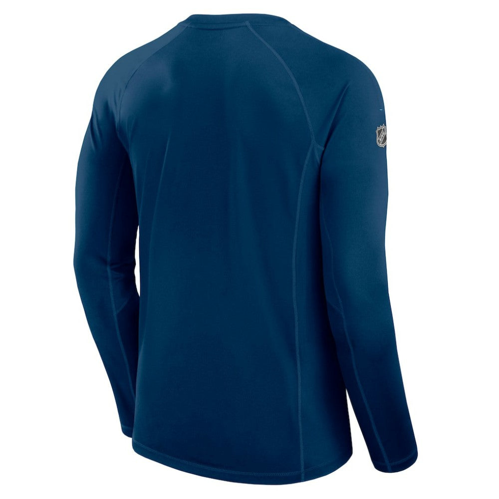 Seattle Kraken Fanatics Authentic Pro Rink Tech Raglan Long Sleeve T-Shirt - Deep Sea Blue - NHL 202688480