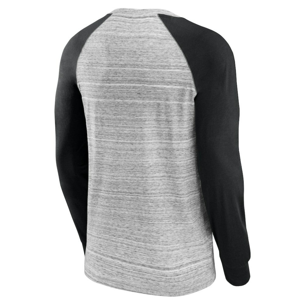 San Francisco Giants Fanatics Iconic Streaky Raglan Long Sleeve T-Shirt - Gray/Black - Fanatics Discount