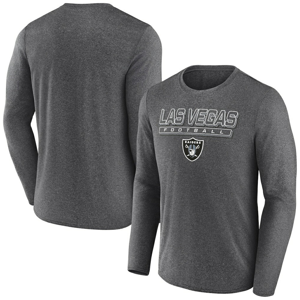 Fanatics Las Vegas Raiders Fundamentals Long Sleeve T-Shirt Heather Charcoal