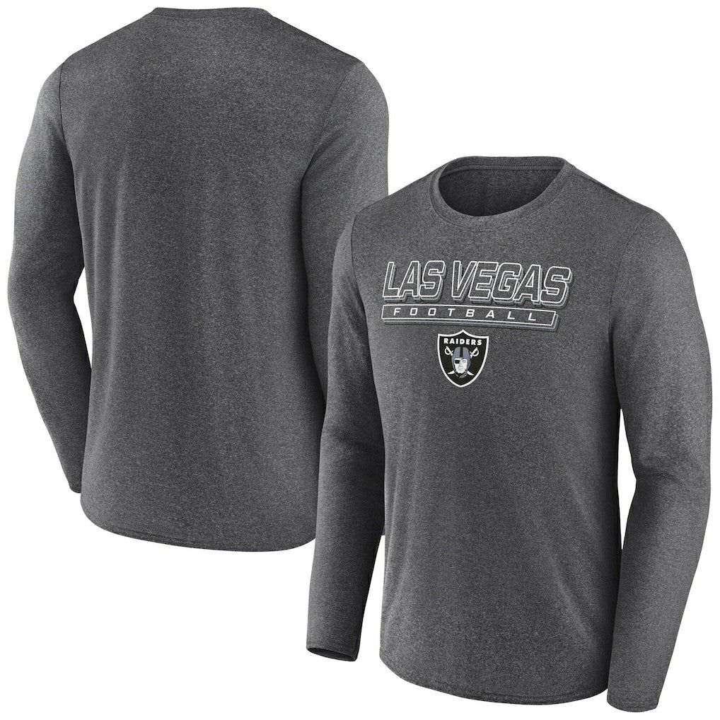 Fanatics Las Vegas Raiders Fundamentals Long Sleeve T-Shirt Heather Charcoal