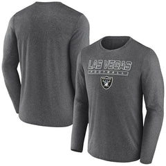 Fanatics Las Vegas Raiders Fundamentals Long Sleeve T-Shirt Heather Charcoal