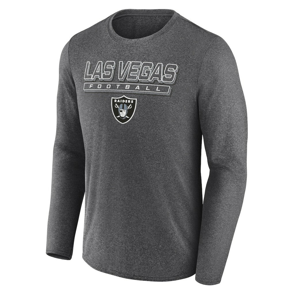 Fanatics Las Vegas Raiders Fundamentals Long Sleeve T-Shirt Heather Charcoal