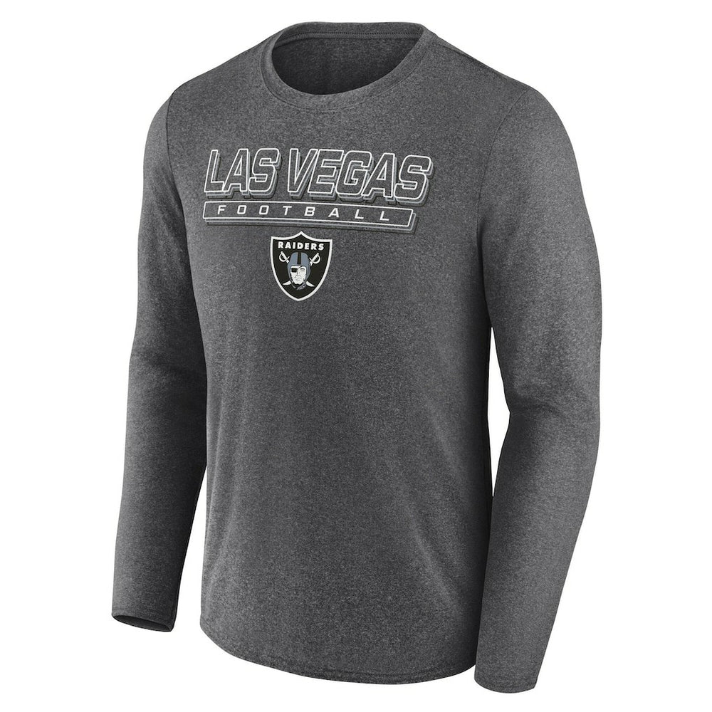 Fanatics Las Vegas Raiders Fundamentals Long Sleeve T-Shirt Heather Charcoal