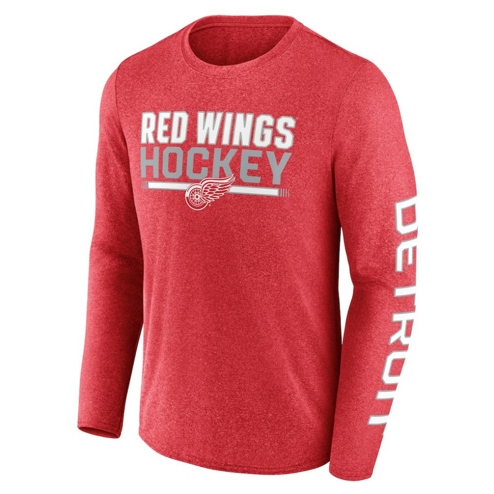 Detroit Red Wings Fanatics Sweep Iconic Synthetic Long Sleeve T-Shirt - Heather Red - NHL 202688586