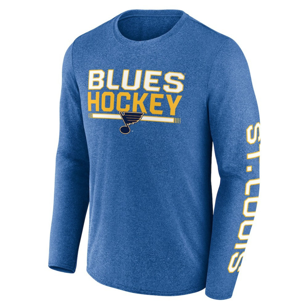 St. Louis Blues Fanatics Sweep Iconic Synthetic Long Sleeve T-Shirt - Heather Blue - NHL 202688588