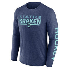 Seattle Kraken Fanatics Sweep Iconic Synthetic Long Sleeve T-Shirt - Heather Deep Sea Blue - NHL 202688594