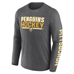 Pittsburgh Penguins Fanatics Sweep Iconic Synthetic Long Sleeve T-Shirt - Heather Charcoal - NHL 202688597