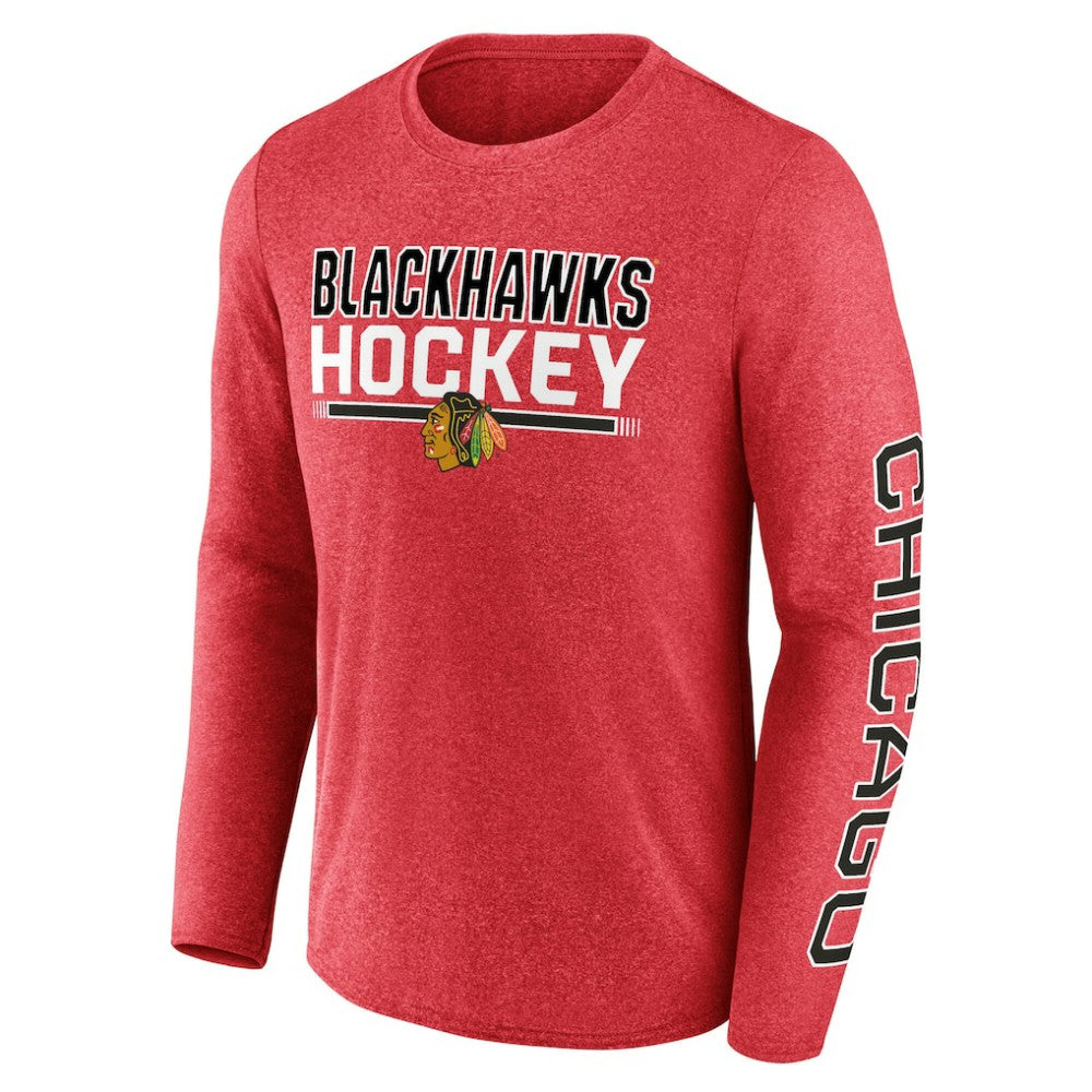 Chicago Blackhawks Fanatics Sweep Iconic Synthetic Long Sleeve T-Shirt - Heather Red - NHL 202688600