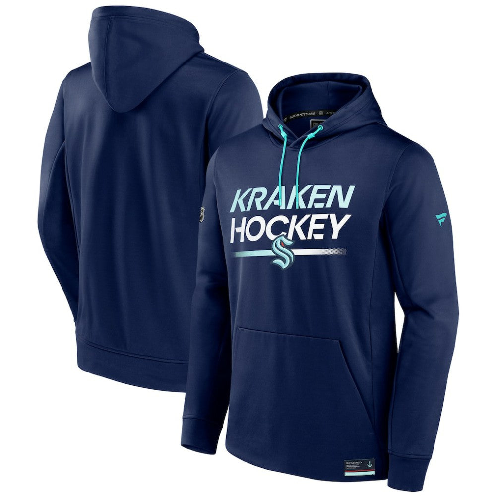 Seattle Kraken Fanatics Authentic Pro Fleece Pullover Hoodie - Deep Sea Blue - NHL 202688823