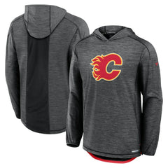 Calgary Flames Fanatics Authentic Pro Rink Pullover Hoodie - Heather Charcoal - NHL 202689074