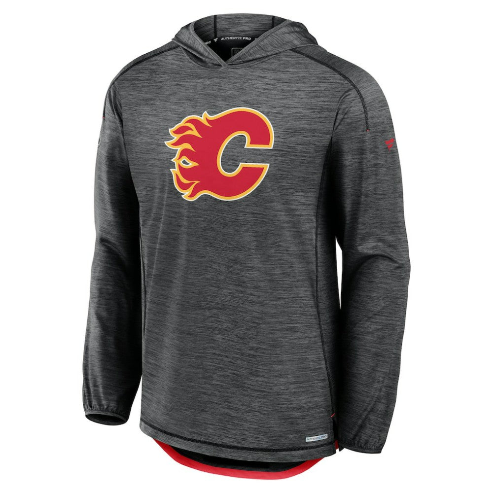 Calgary Flames Fanatics Authentic Pro Rink Pullover Hoodie - Heather Charcoal - NHL 202689074