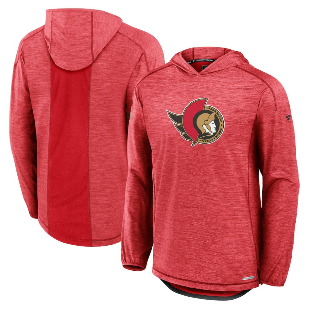 Ottawa Senators Fanatics Authentic Pro Rink Pullover Hoodie - Heather Red - NHL 202689075