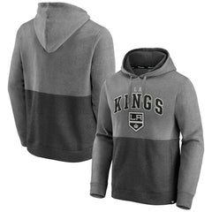 Los Angeles Kings Fanatics Block Party Signature Pullover Hoodie - Heather Gray/Heather Charcoal - NHL 202689206