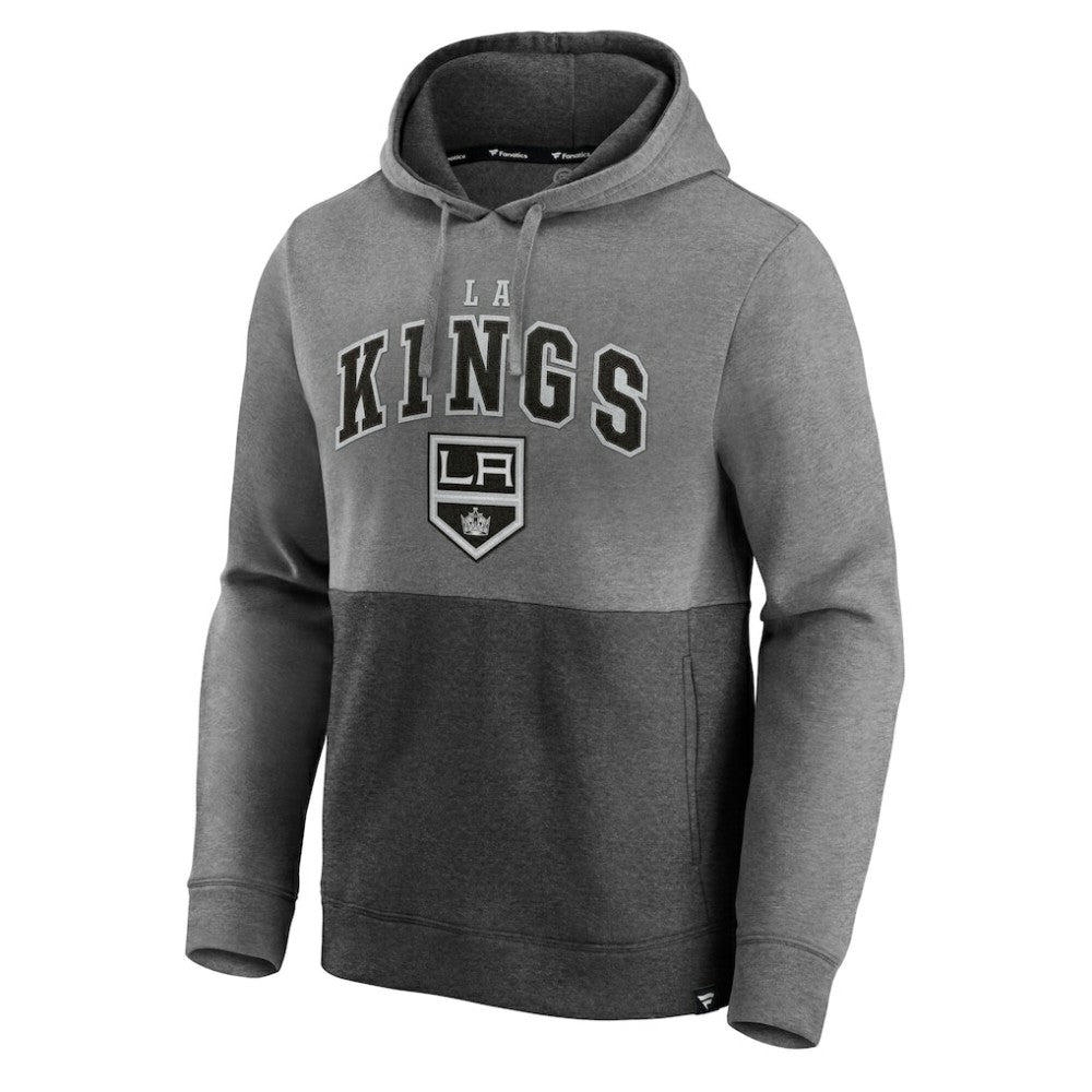 Los Angeles Kings Fanatics Block Party Signature Pullover Hoodie - Heather Gray/Heather Charcoal - NHL 202689206