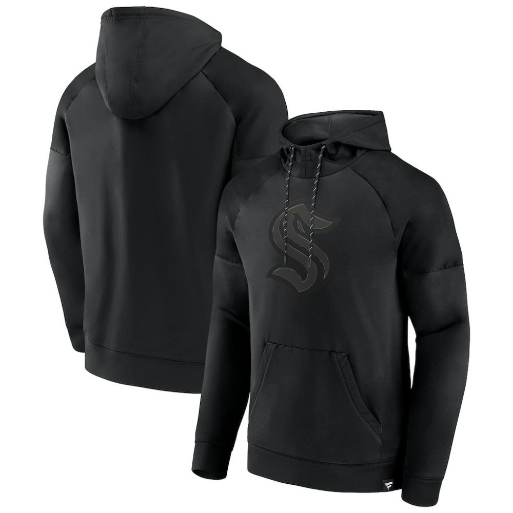 Seattle Kraken Fanatics Black Ice Defender Raglan Pullover Hoodie - NHL 202689251