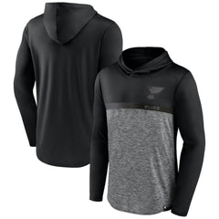 St. Louis Blues Fanatics Iconic Defender Pullover Hoodie - Black/Heather Charcoal - NHL 202689272
