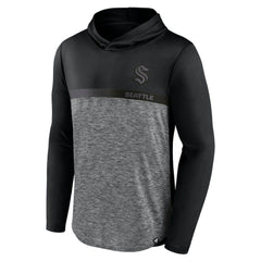 Seattle Kraken Fanatics Iconic Defender Pullover Hoodie - Black/Heather Charcoal - NHL 202689274