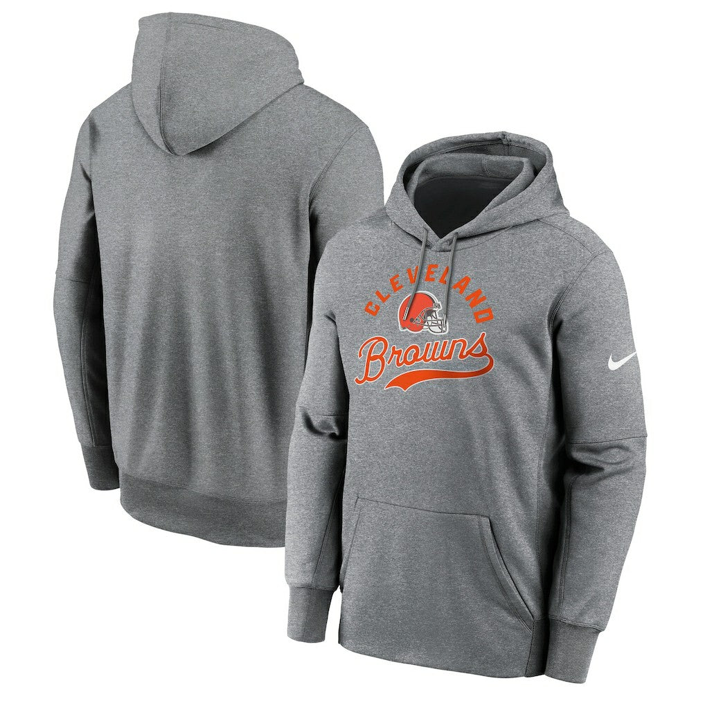 Nike Cleveland Browns Performance Fleece Pullover Hoodie Heather Gray