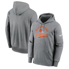 Nike Cleveland Browns Performance Fleece Pullover Hoodie Heather Gray