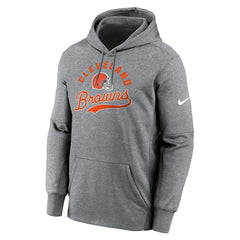 Nike Cleveland Browns Performance Fleece Pullover Hoodie Heather Gray