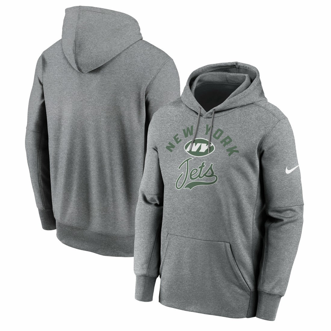 Nike New York Jets Performance Fleece Pullover Hoodie Heather Gray