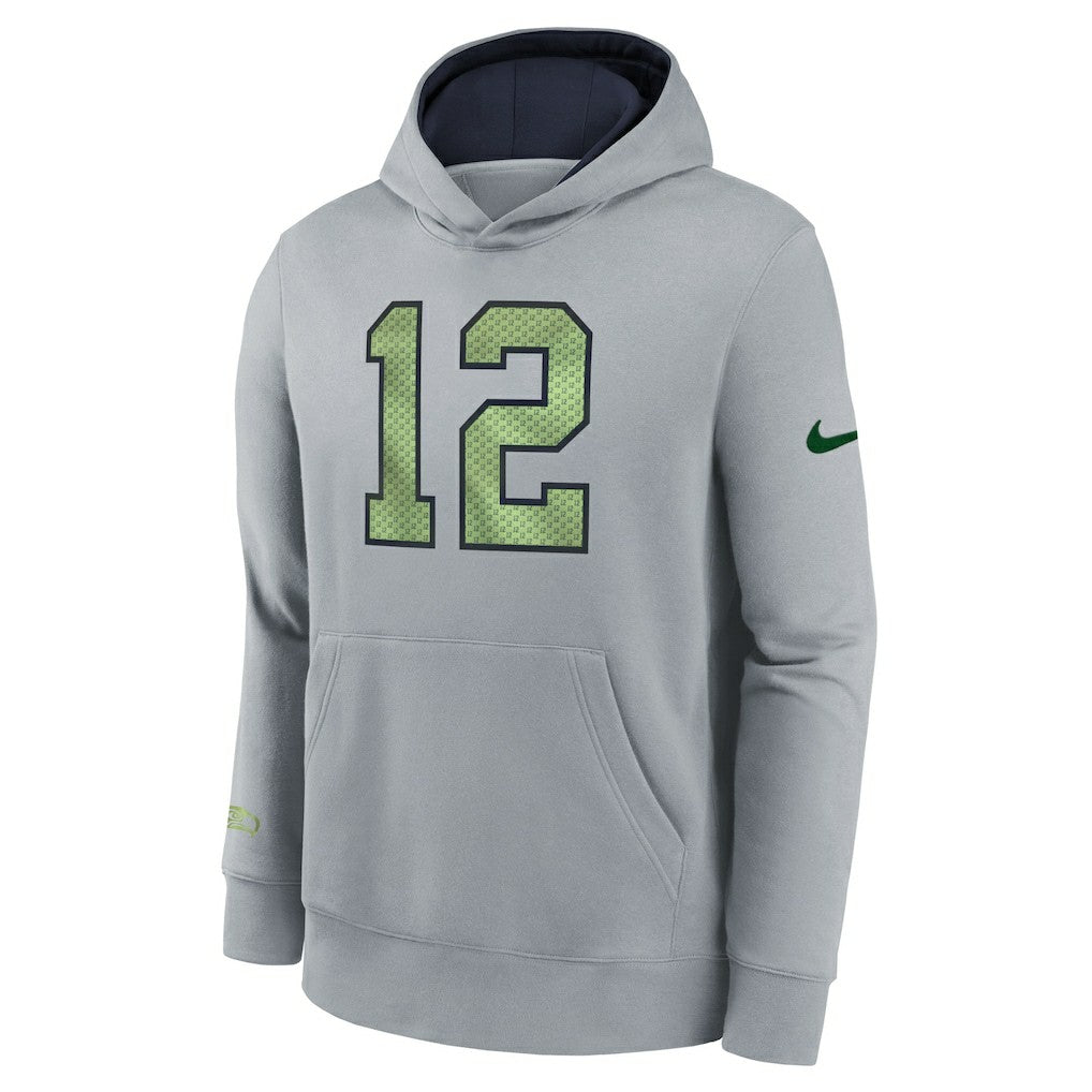 Nike Seattle Seahawks Youth 2025 Rivalries Collection Club Hoodie Wolf Gray
