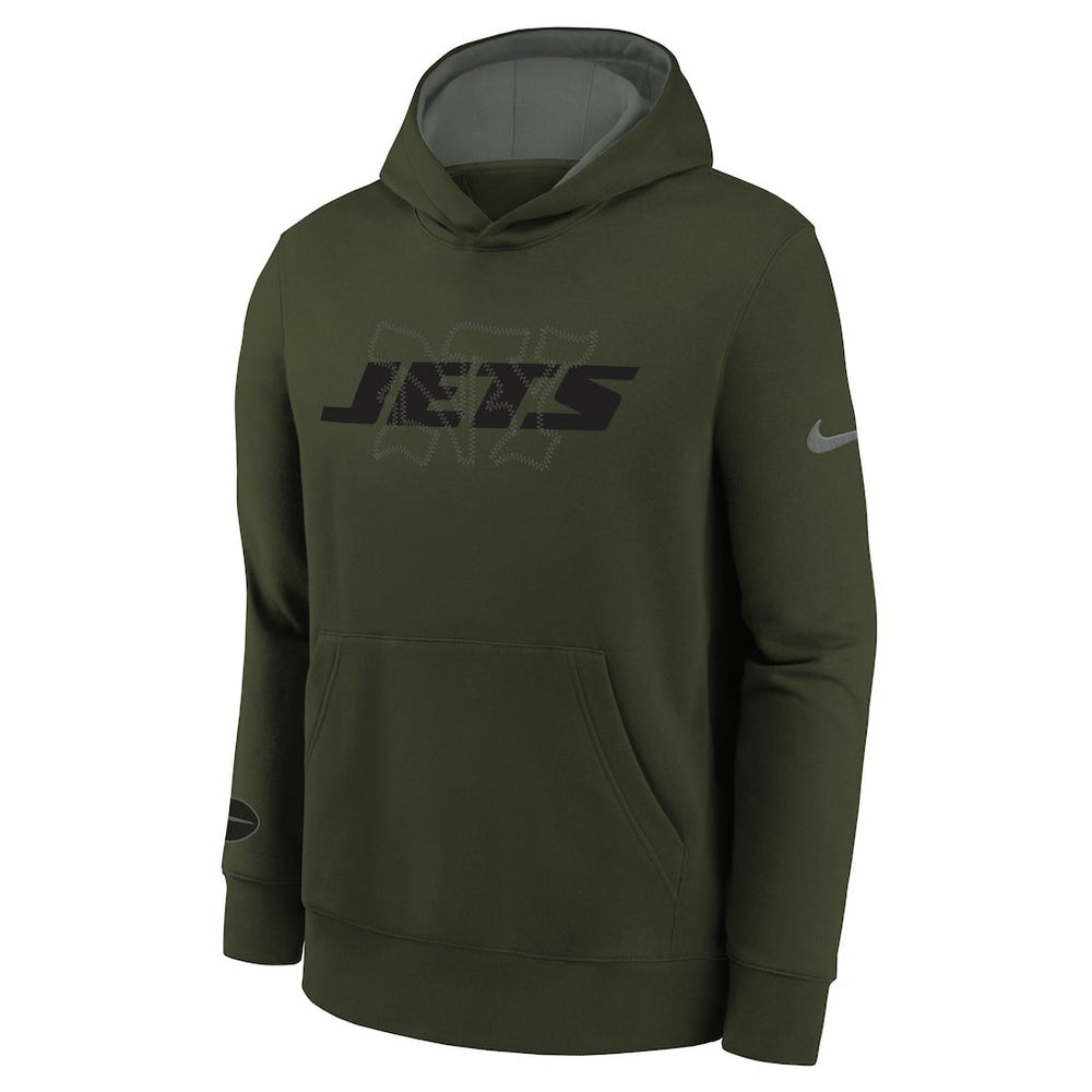 Nike New York Jets Youth 2025 Rivalries Collection Club Hoodie Gotham Green