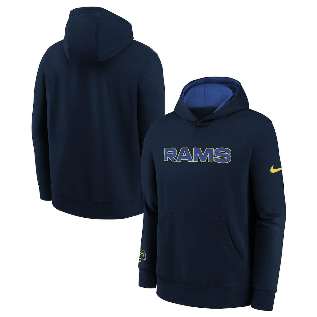 Nike Los Angeles Rams Youth 2025 Rivalries Collection Club Hoodie Midnight Blue