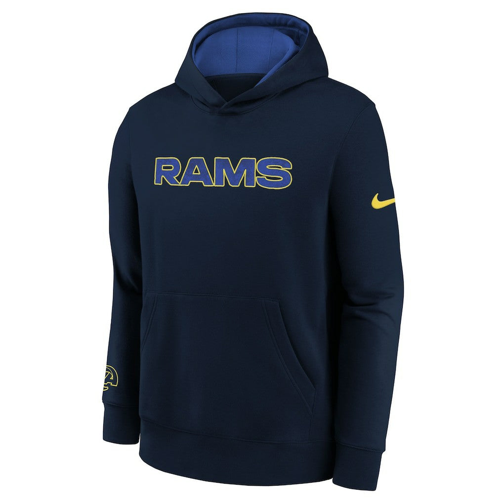 Nike Los Angeles Rams Youth 2025 Rivalries Collection Club Hoodie Midnight Blue
