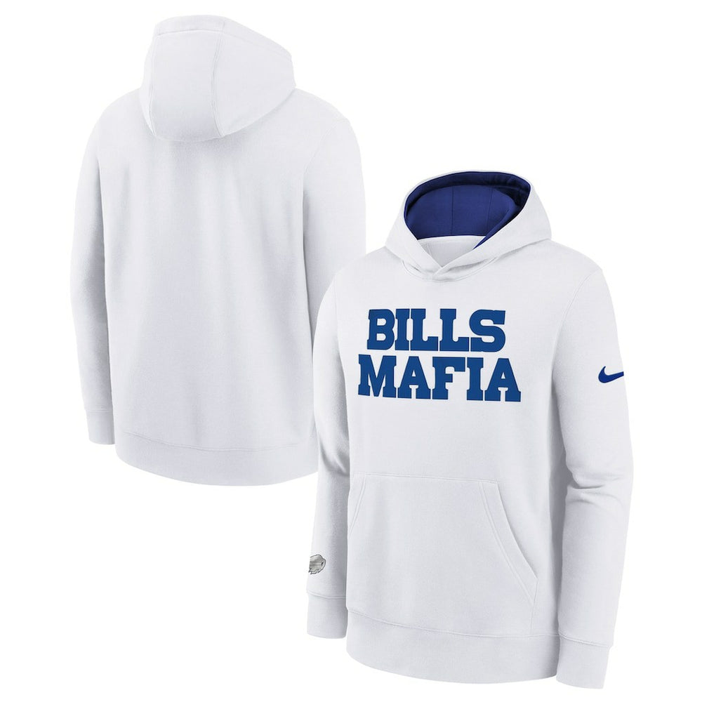 Nike Buffalo Bills Youth 2025 Rivalries Collection Club Hoodie White