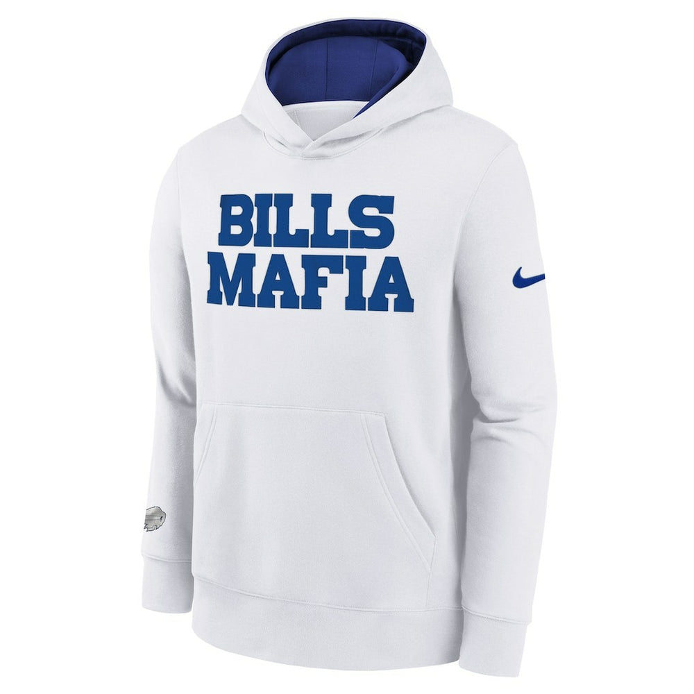 Nike Buffalo Bills Youth 2025 Rivalries Collection Club Hoodie White