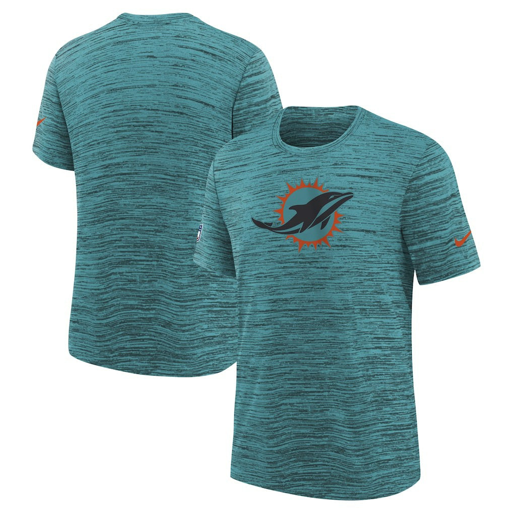Nike Miami Dolphins Youth 2025 Rivalries Collection Sideline Velocity Dri-FIT T-Shirt Turbo Green
