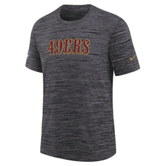 Nike San Francisco 49ers Youth 2025 Rivalries Collection Sideline Velocity Dri-FIT T-Shirt Heather Black