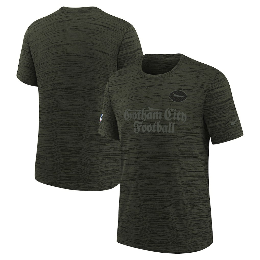Nike New York Jets Youth 2025 Rivalries Collection Sideline Velocity Dri-FIT T-Shirt Gotham Green