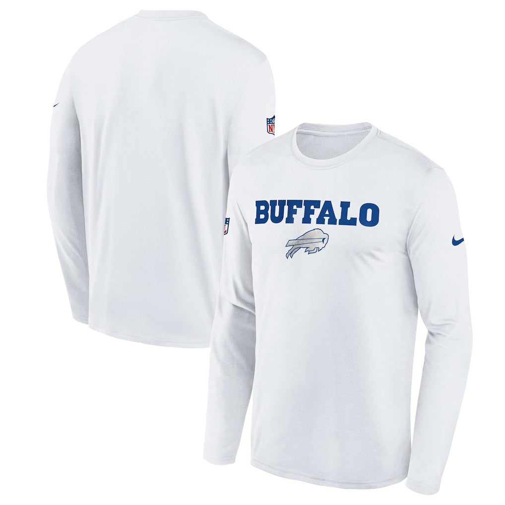 Nike Buffalo Bills Youth 2025 Rivalries Collection Sideline Legend Dri-FIT Long Sleeve T-Shirt White