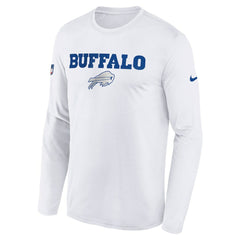 Nike Buffalo Bills Youth 2025 Rivalries Collection Sideline Legend Dri-FIT Long Sleeve T-Shirt White
