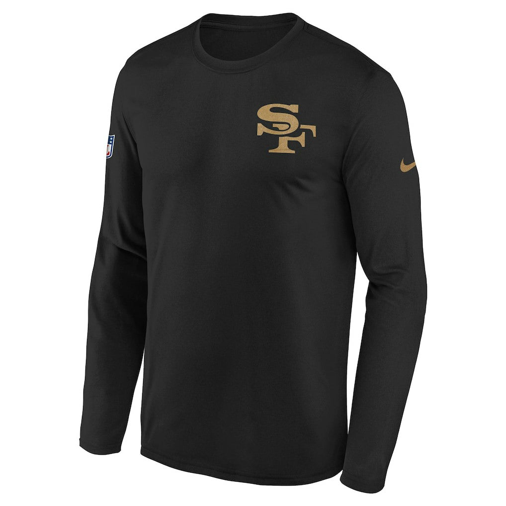 Nike San Francisco 49ers Youth 2025 Rivalries Collection Sideline Legend Dri-FIT Long Sleeve T-Shirt Black
