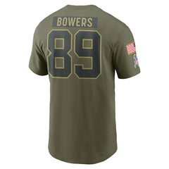 Nike Brock Bowers Las Vegas Raiders 2025 Salute to Service Name & Number T-Shirt Olive