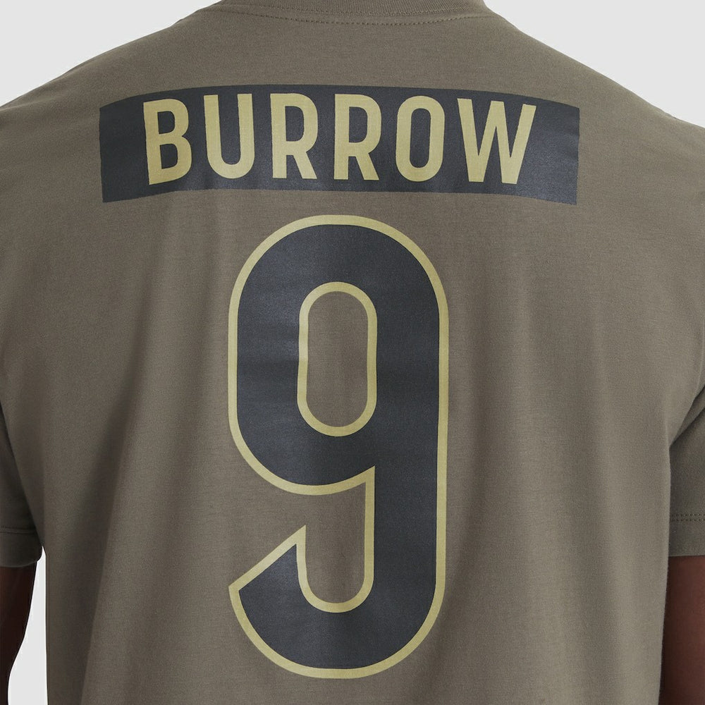 Nike Joe Burrow Cincinnati Bengals 2025 Salute to Service Name & Number T-Shirt Olive
