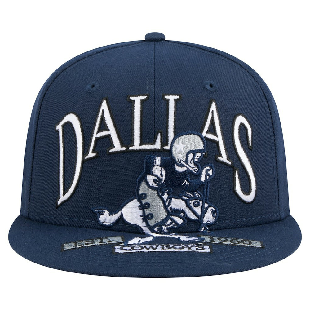 Dallas Cowboys New Era Throwback Oversized 59FIFTY Fitted Hat Navy